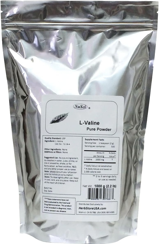 L-Valină Pulbere pură cu aminoacizi (1000g (2,2 lb))
