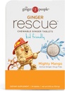 Ginger People Ginger Rescue® Tablete masticabile de droguri Digestive Sănătate, 5.5 oz Tablete masticabile, Aroma Mango puternic, Kid Friendly, 0.55 Oz, 24 Conte (Pachet de 1)