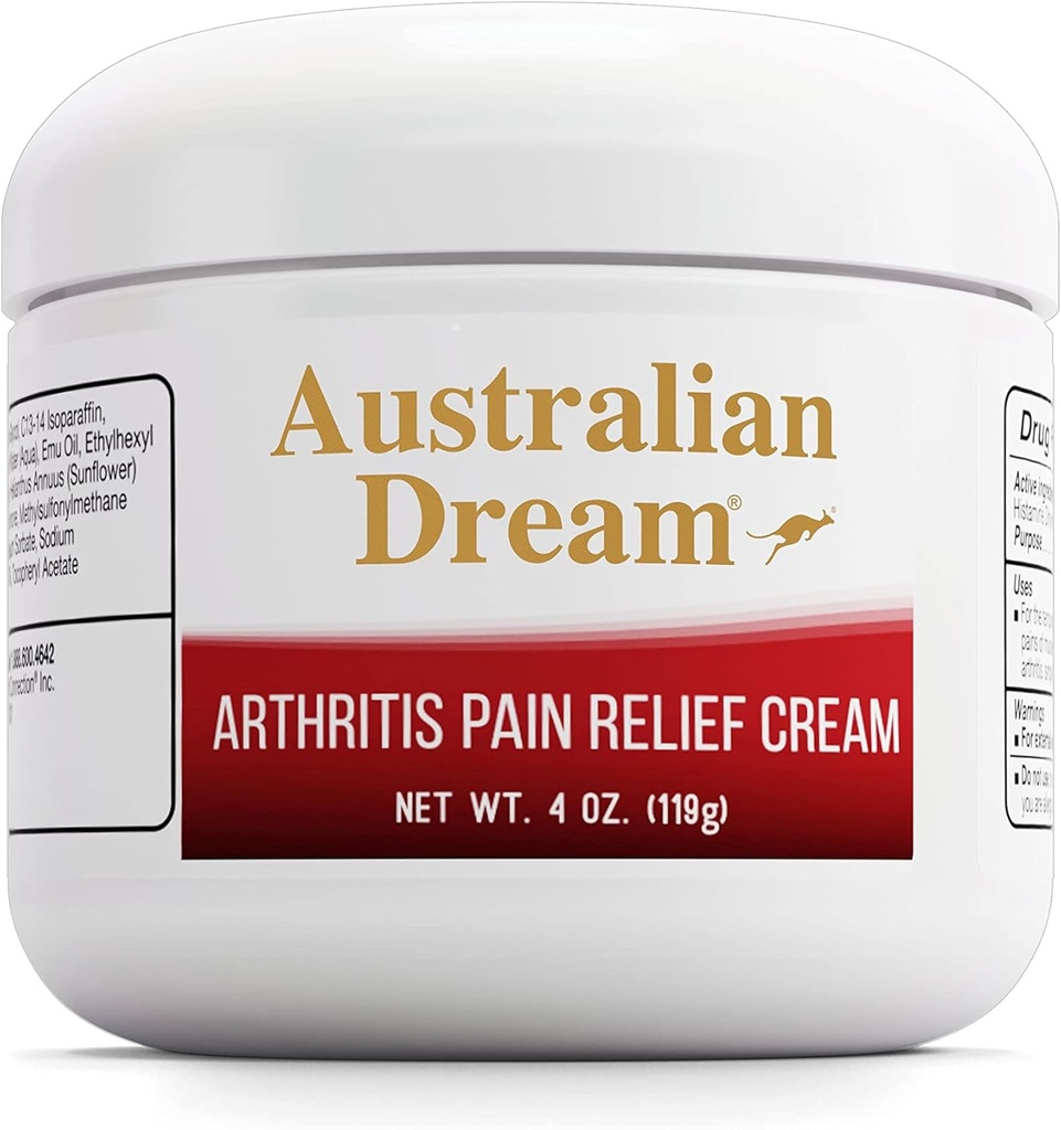 Australian Dream Artrita Pain relief Cream - Soothing & Non-Greasy - Powerful Artrita Topical Pain Relief - bun pentru dureri musculare sau articulatii - 4 oz Jar