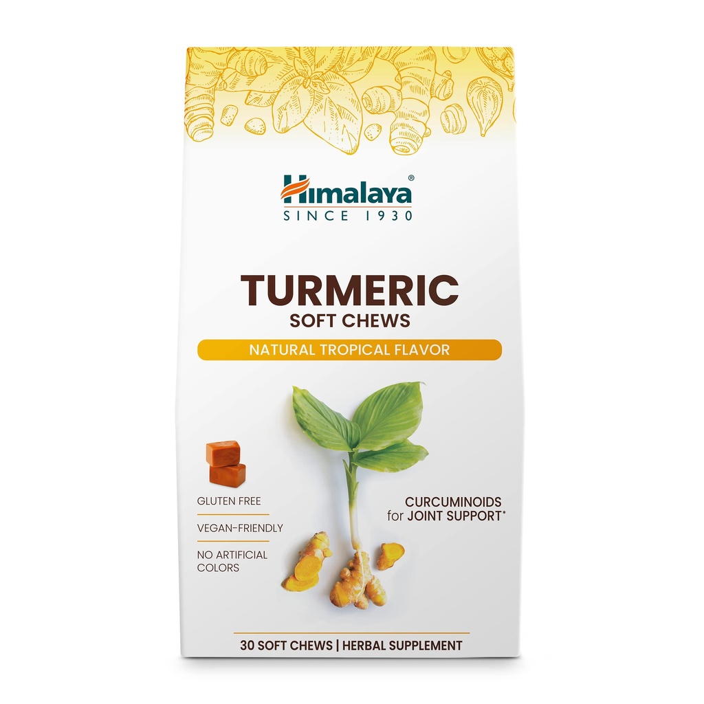 Himalaya Turmeric Chews cu Curcumin pentru suport comun sanatos, si Flexibilitate Optimum & Mobilitate, 300 mg de extracte per Serving, 30 Soft Chews, 15 zile de aprovizionare