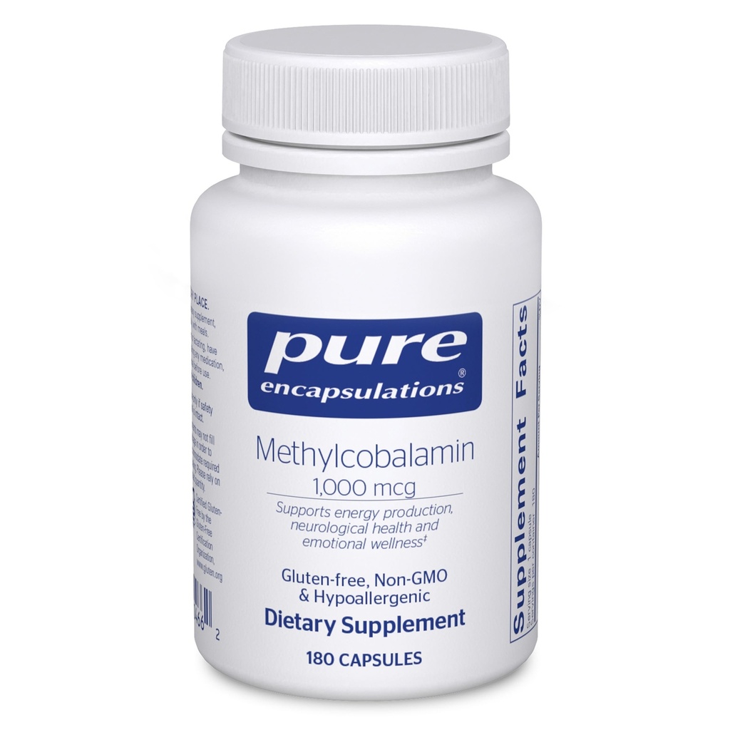 Pure Encapsulations Methylcobalamin 1000 mcg - Vitamina B12 Supliment pentru a sprijini memorie și sănătate nervoasă - Premium Vitamina B12 Capsule - 180 Capsule
