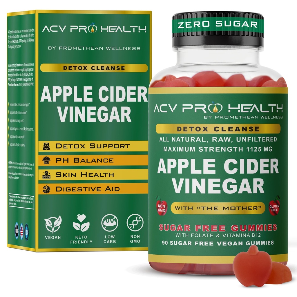 ACV cu zahăr face nici un sens! Cidru de mere Otegar Gummies Zahăr Gratuit Carb avansat Keto Acv Gummie Keto Gummy Detox Cleanse (90 Conte)