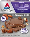 Atkins Endulge Treat, Almond Craze Bar, 2g Net Carbs, 1g de zahăr, Good Source of Fiber, Keto Friendly, 16 Conte