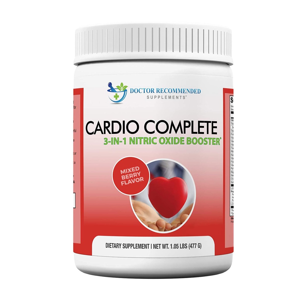 Cardio Complete - Suplimentul pentru pulbere de suport cardiac - 3-in-1 Nitriți oxid Booster cu 5000 L-Arginină, 1000mg L-Citrullină, și Hawthorn Berry