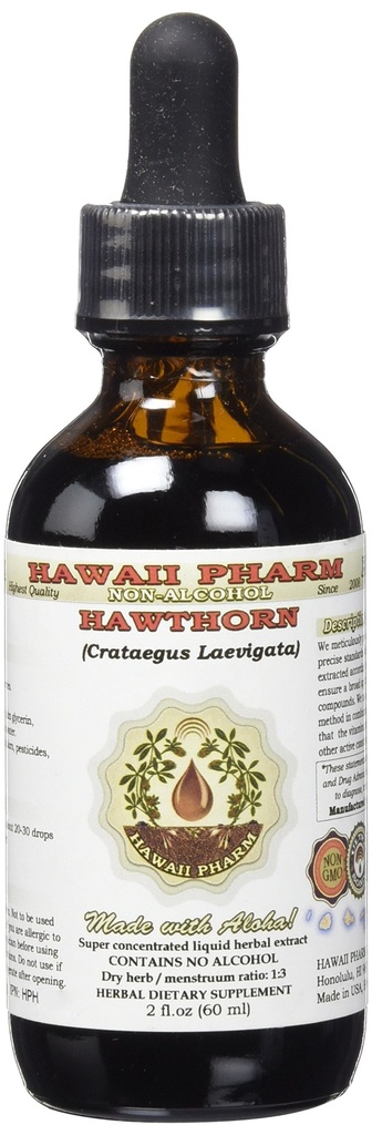 Extract lichid fără alcool Hawthorn, Hawthorn organic (Crataegus Laevigata) Berry Glycerite uscat 2 oz
