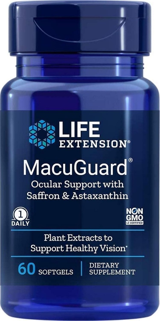 Life Extensie Macuguard Ocular Support Plus Astaxanthin, 60 softgels
