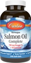 Carlson - Somon Oil Complete, 700 mg Omega-3s + Astaxantină, Suport Cardiovascular, Funcţia cerebrală & Sănătate Comună, Norvegiană, 240 Softgels