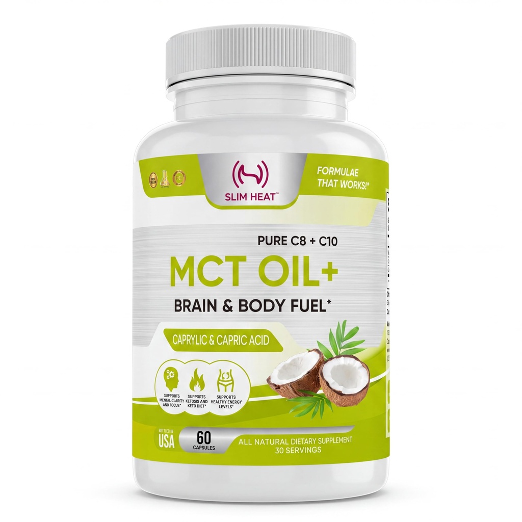 Capsule de ulei Keto MCT cu C8 & C10 - Fast Acting Ketosis Creier & Body Fuel pentru femei și bărbați - Toate naturale, non-GMO, Made in USA (1-Month Supply)