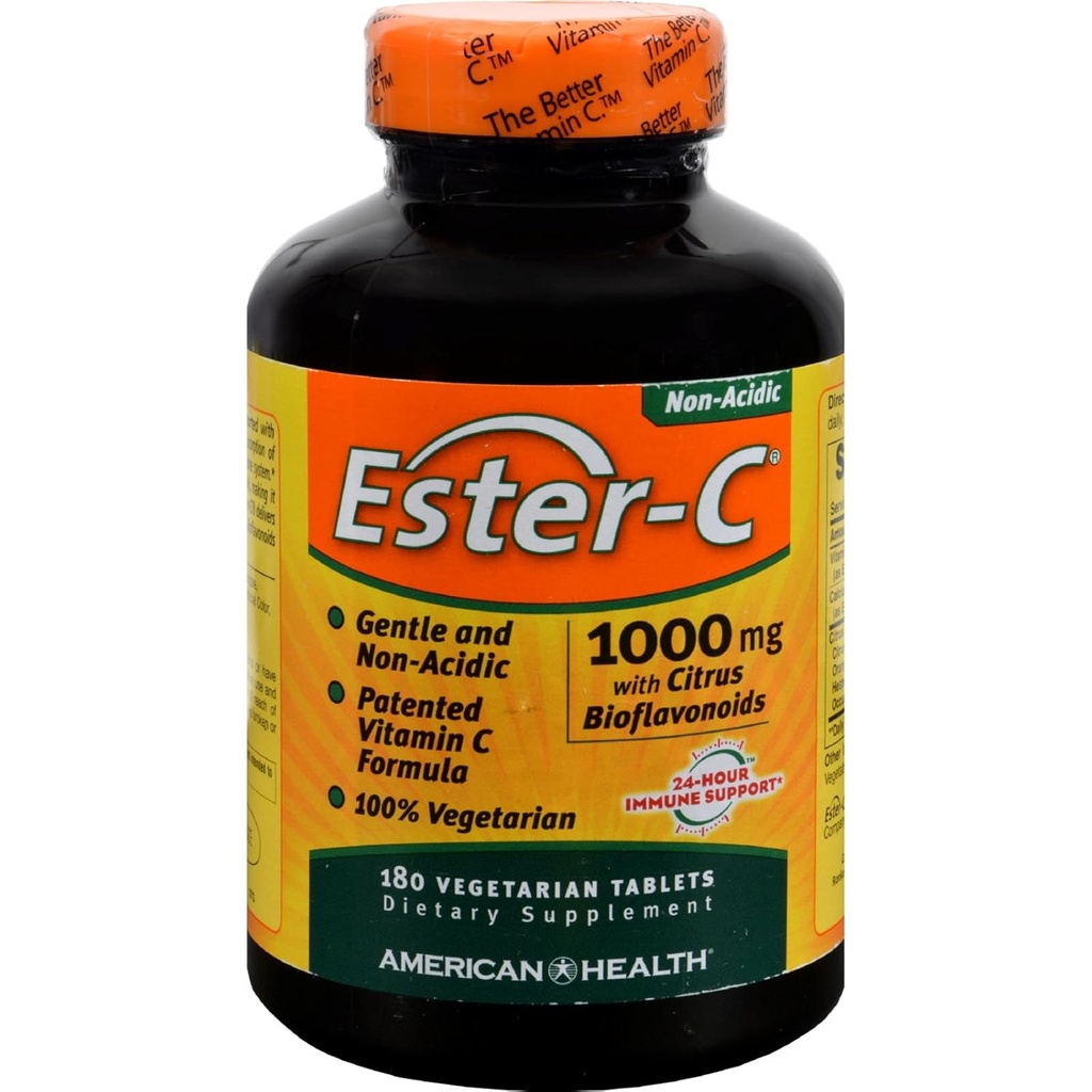 4 pachet de American Health Ester-C cu Citrus Bioflavonoids - 1000 mg - 180 comprimate vegetariene