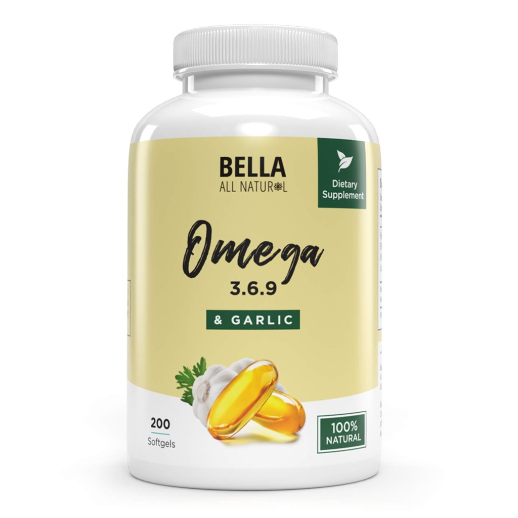 Bella Toate Omega Natural 3 6 9 cu ulei de usturoi - 200 Softgels
