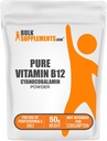 BulkSupplements.com Pure Vitamina B12 Pulbere - ca Cyanocobalamină, Vitamina B Suplimente, Cyanocobalamină B12 Supliment - Produs pur, Serviri multiple, 50g (1,8 oz) (Pachet de 1)