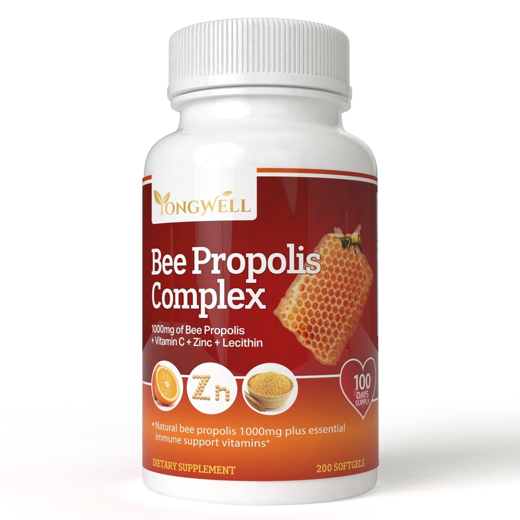 Complexul Super Bee Propolis cu vitamina C, zinc & lecitină (200 capsule)