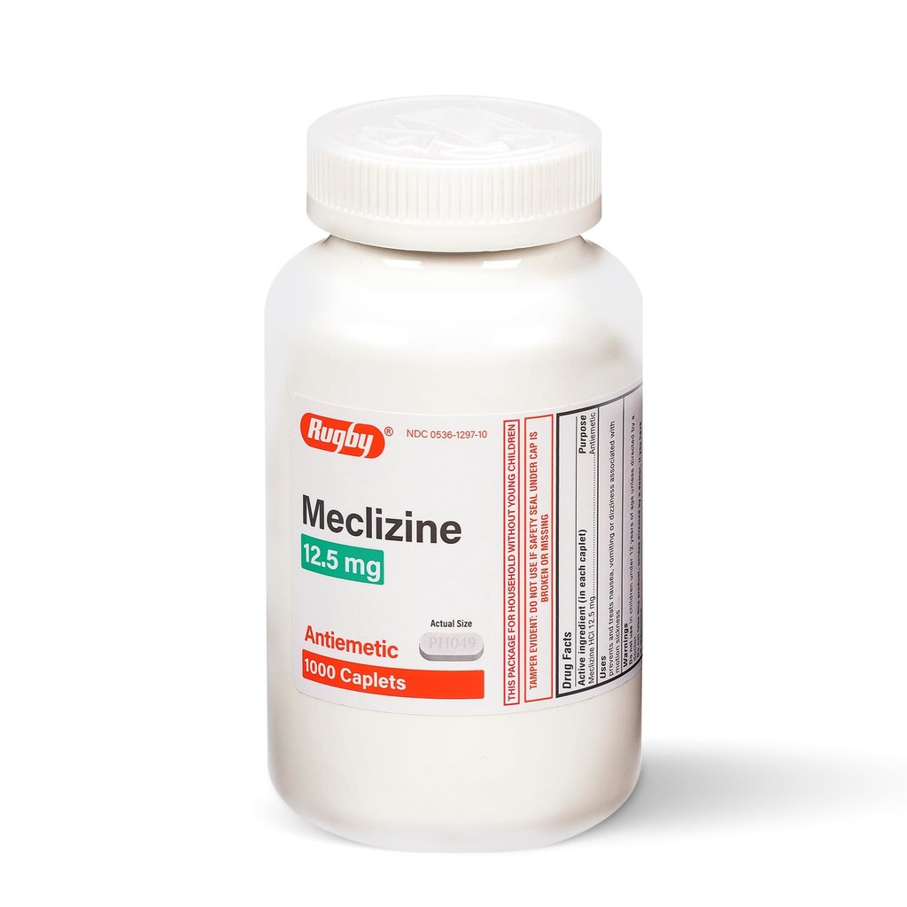 Rugby Meclizine 12,5 mg Caplete antiemetice pentru simptome legate de boala de mişcare