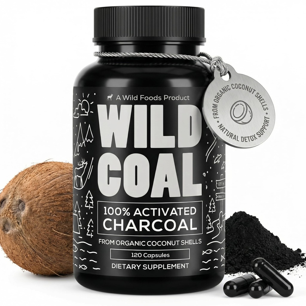Alimente sălbatice activate capsule Charcoal 