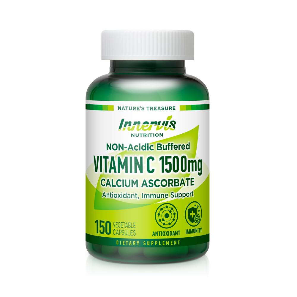 Ascorbat de calciu de mare absorbţie pentru suport imun şi antioxidant 150 Capsule Veggie