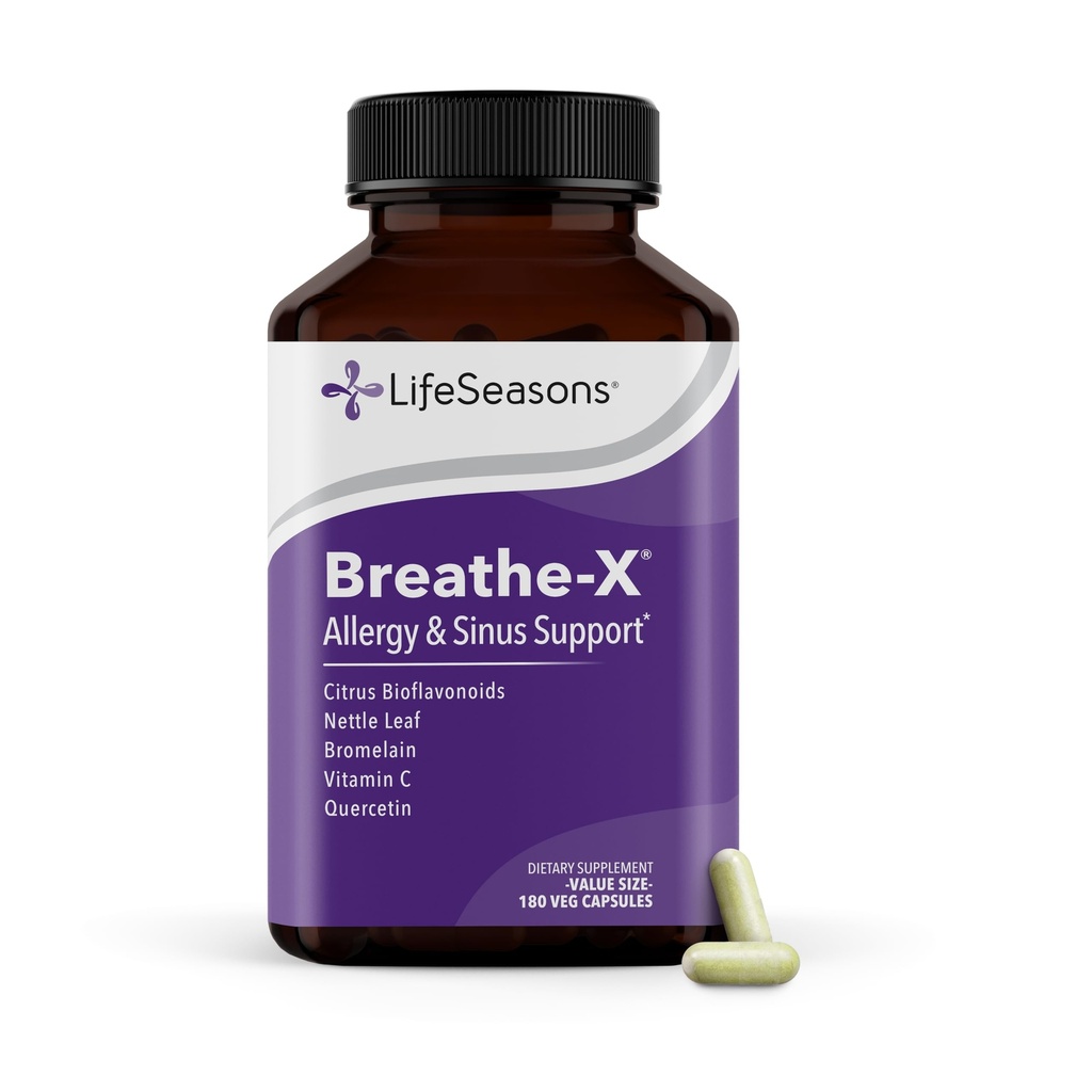 Respiratie-X - Alergie & Sinus Supliment de ajutorare - Suporturi Sinuses & Nasal Discomfort - Non-Drowsy & Rapid-Action - Querbetin, Bromelain, Citrus Bioflavonoides, Nettle Leaf & Vitamin C - 180 Capsule