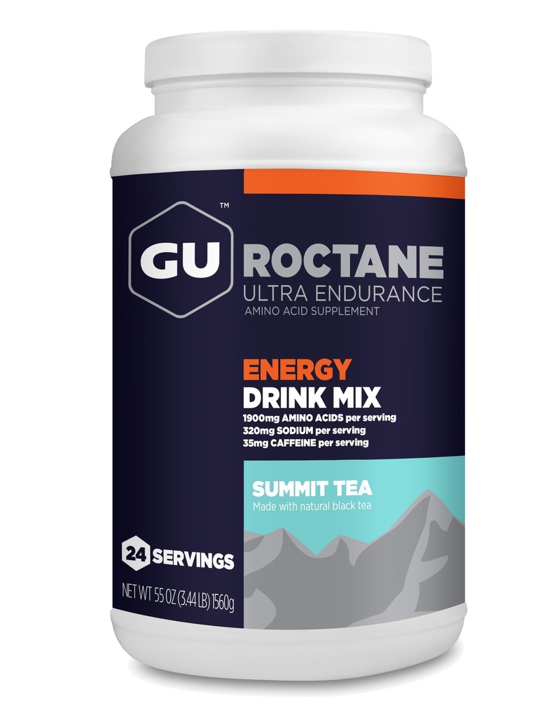 GU Energie octanică Ultra Endurance Energetic Drink Mix, Vegan, Gluten-Free, Kosher, 35mg de Cafeina, și Dairy-Free n-the-Go Energie pentru orice antrenament, 3.44-Pound Jar, Summit Tea
