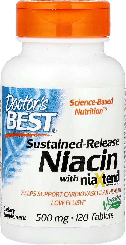 Cel mai bun real Niacin eliberare extinsă, 500 mg, 120 conte