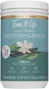 Tone It Up Pudră de proteine pe bază de plante + Verzi I Dairy Free, Kosher, Ne-GMO Pea & dovleac Proteina de semințe pentru femei I 14 Serviri, 15g de Păsări de grăsime 