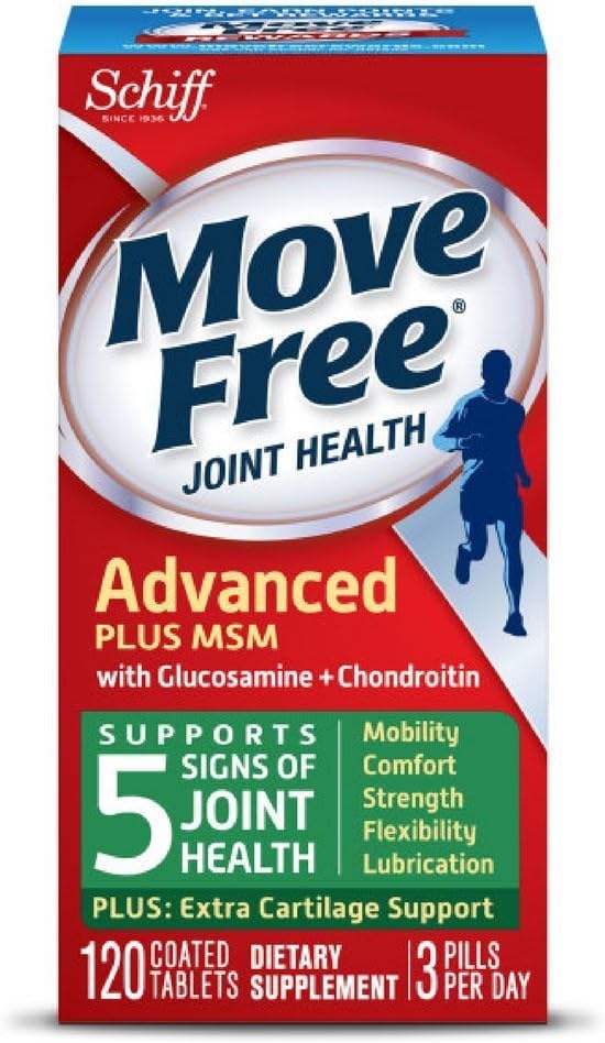 Mutare gratuit avansat Plus MSM, 120 comprimate - Joint Health Supplement with Glucosamine and Chondroitin (Pachet de 12)