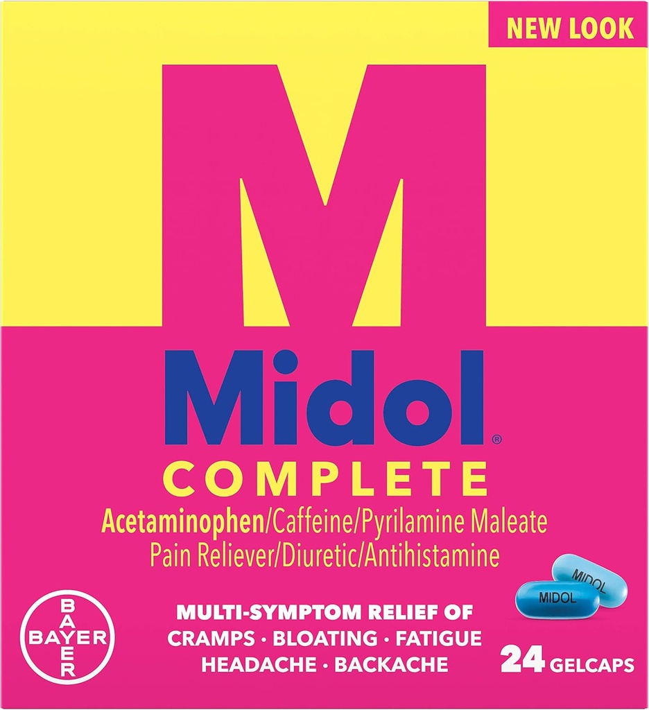 Midol Mensural Complete, Gelcaps, 24 t