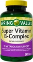 Augu Spring Valley Super Vitamina B-complex, suport metabolic, tablete Supliment alimentar, 250 Conte