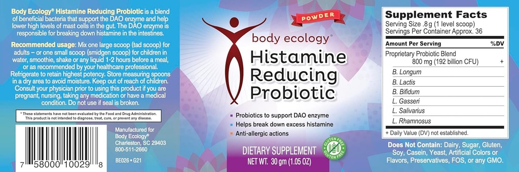 Body Ecology Histamina Reducere Probiotic 