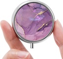 Mini cutie pilula, cutie pilula mici, cutie pilula portabil, drăguț organizator Pilula pentru vitamine, medicamente, ulei de pește și suplimente (Purple Marble)