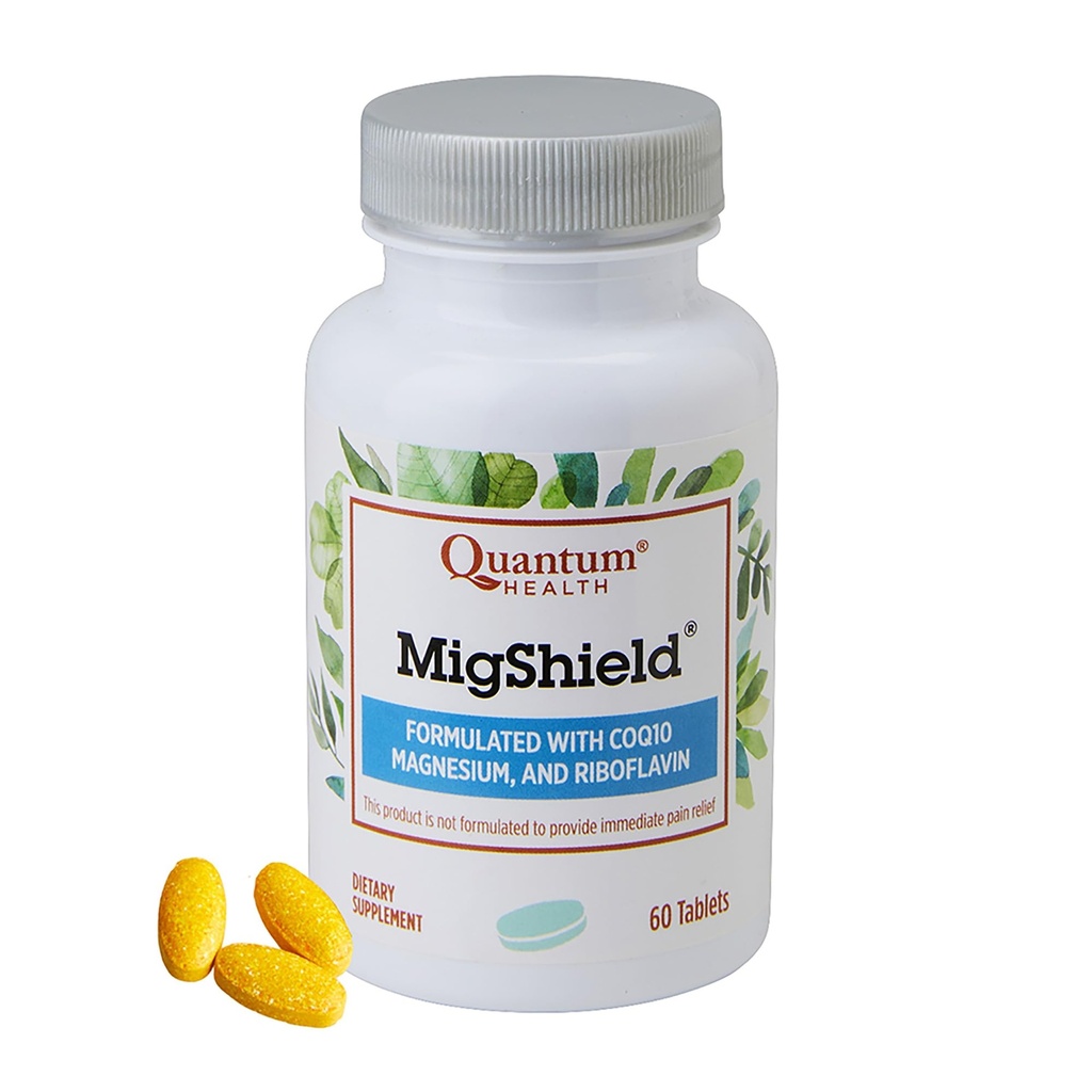 Sanatate Quantum MigShield Magneziu Supliment cu Riboflavină & CoQ10 ajută la promovarea funcției corecte a inimii cerebrale și musculare Daily Nutritional Essentials pentru femei și bărbați - 60 comprimate
