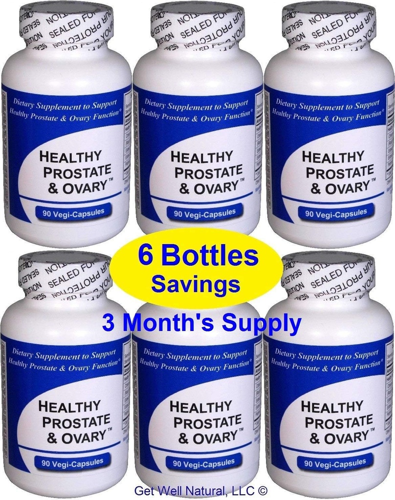Proteza sanatoasa si Ovary (6 Sticle Contin un total de 540 capsule) - Concentrat Herbal Blend - cu Crinum Latifolium, Vegan Kosher Caps. Herbs prostate pentru suport optim