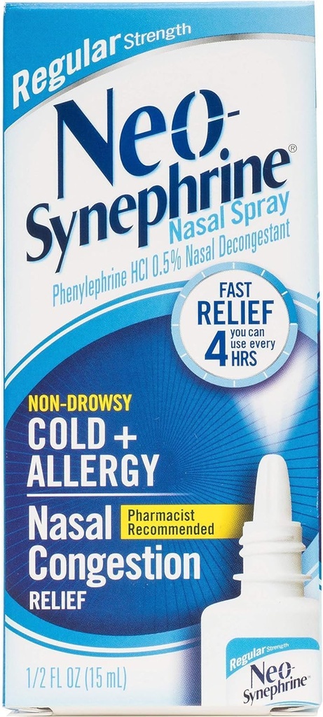 Forţa normală de pulverizare a neo-sinefrinei Nasal decongestant 0,50 oz (PAC DE 3)
