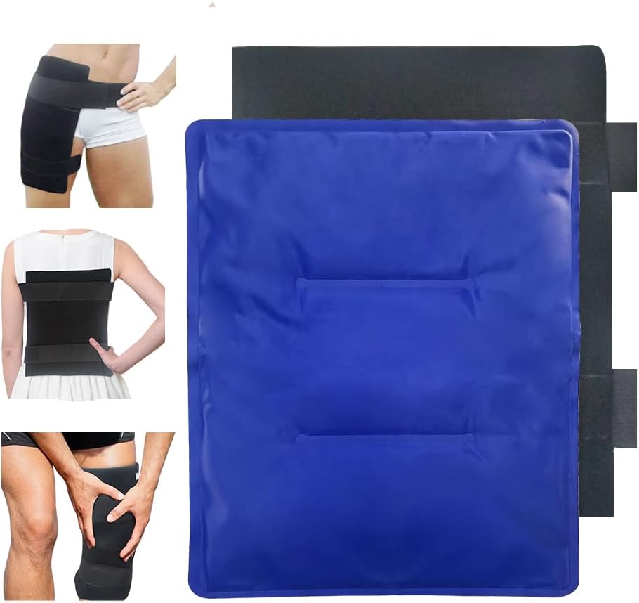 Gel Pachete de gheață flexibile moale pentru leziuni - Rece Freezer Rece Pack, Hot Cold Compress Terapie Răcire Gel Pad Wrap pentru umăr, Hip, Knee, Back, Picior, Leziuni, Umflare, Vânătăi, Chirurgie - 11" x 14"
