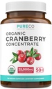 Capsule Extract de afine organice - Super 50X Pastile de potenta Cranberry pentru femei pentru a sprijini vezica urinara Tract si rinichi - Vegan non-GMO USDA Organic & Nord American Sourced (4 Luna de aprovizionare)