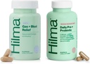 Hilma Healthy Gut & Bloat Support Bundle - Relief gaz & Bloat (50 capsule Vegane) cu Lemon Balm, Fennel & Peppermint Leaf + Daily Pre & Probiotic cu Herbs (60 capsule Vegan) pentru un Gut sănătos