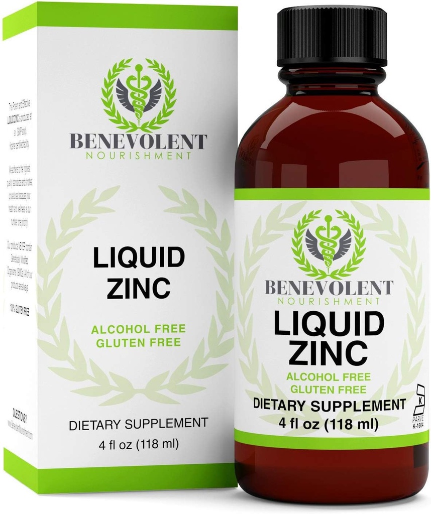 Supliment de zinc cu fructe și plante de soc organice - Potent & eficient lichid Dietary Supliment pentru întreaga familie - 100% alcool și gluten gratuit - Formula non OMG. O sticlă mare de 4 oz.