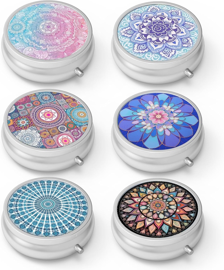 Cutie de pastile 3 Compartiment caz de pilula mici, Portabil pentru buzunar sau Pilula Organizator Pilula detinator pentru a deține vitamine, medicamente, ulei de pește și suplimente (6PCS)