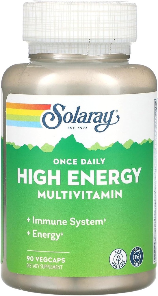 Solaray - Once Daily High Energy W/O Iron, 90 capsule