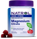 Natrol Magnesium Citrate, High Absorption Magnesium Supplement for Mood and Stress, Helps Calm The Mind and Relax The Body, 60 Raspberry-Flavored Gummies, Up to a 30 Day Supply