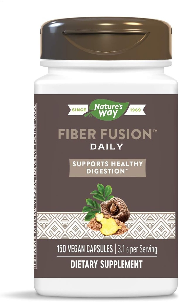 Natura's Way Fiber Fusion Daily, 3.1 g per portie, 150 capsule, pachet de 3