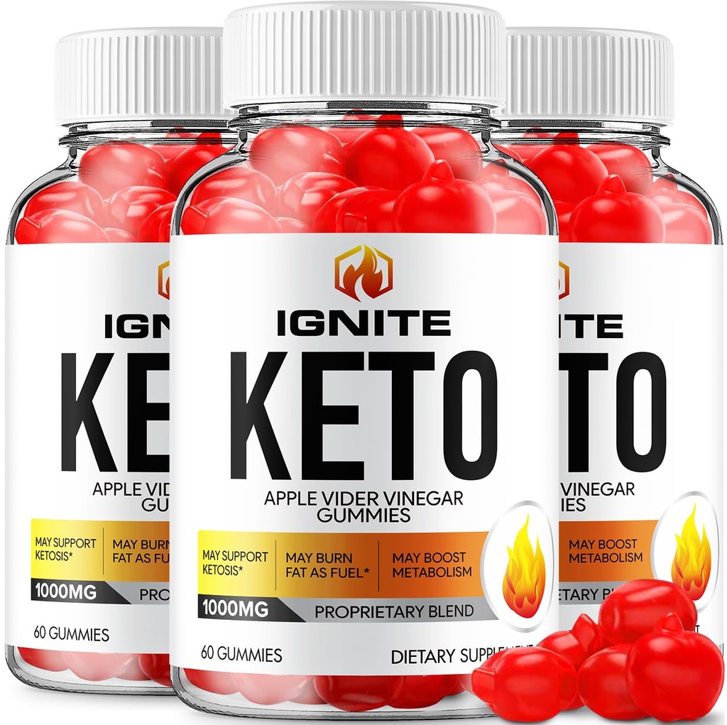 (3 ambalaj) Ignite Keto ACV Gummies - Advanced Formula Ignite Keto Plus ACV Gummies Apple Cidru Oţet Ignite ACV Supliment alimentar (180 gume)