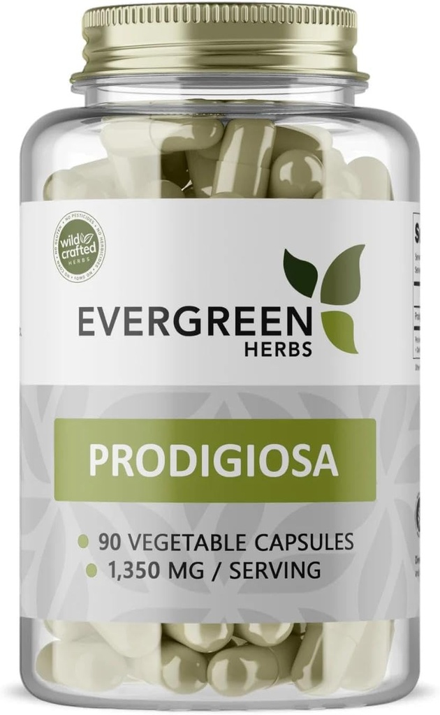 Evergreen Herbs Prodigiosa (Capsules) - Tamper Proof Seal pentru a asigura prospețime.