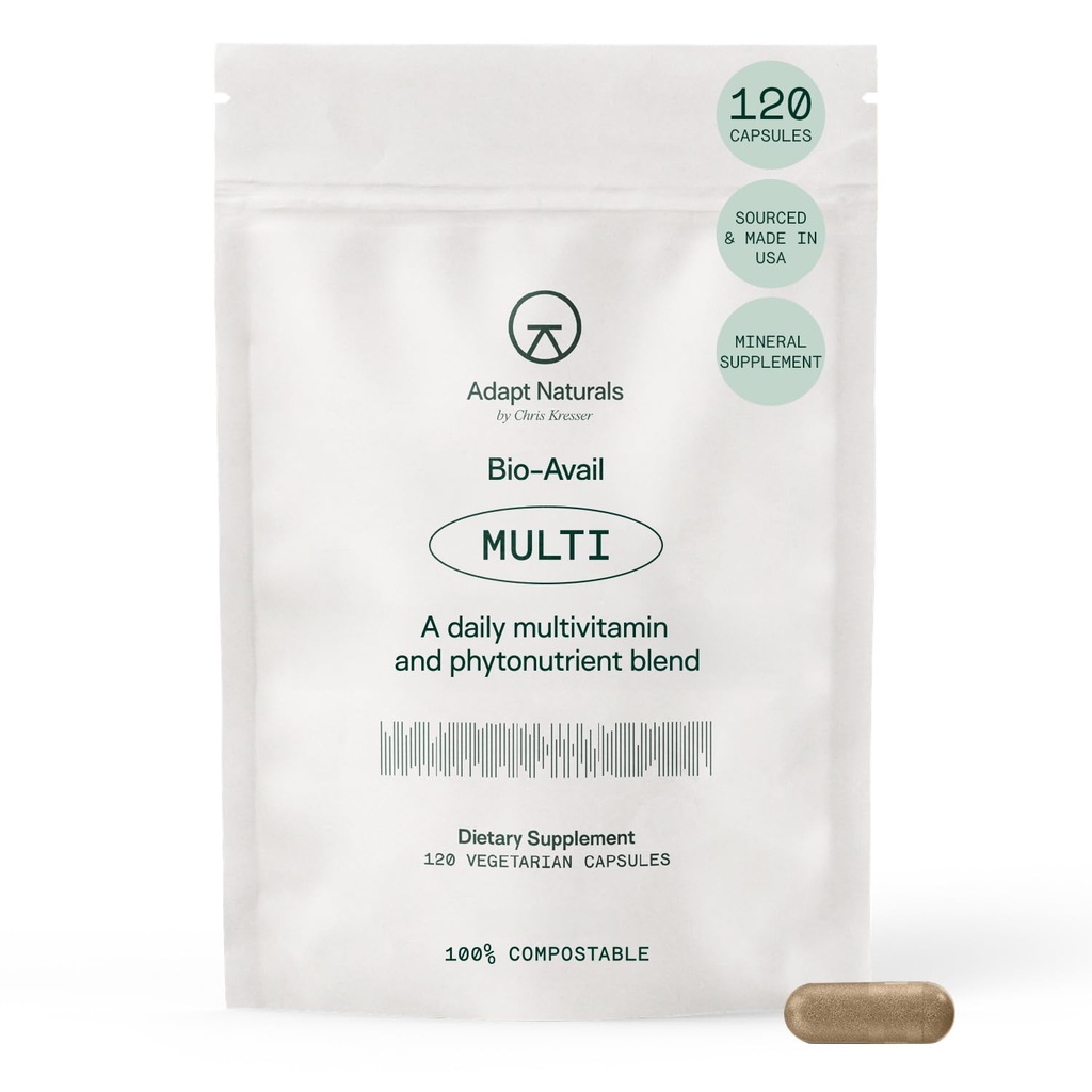 Adapt Naturals Multivitamine pentru femei și bărbați, Biodisponibile Easy-to-Absorb Multivitamine Daily Supplement with Biotin, Niacin, Vitamina A, B, C, D, E, K1, Zinc, Magneziu - Suport imun - 30 Day Support