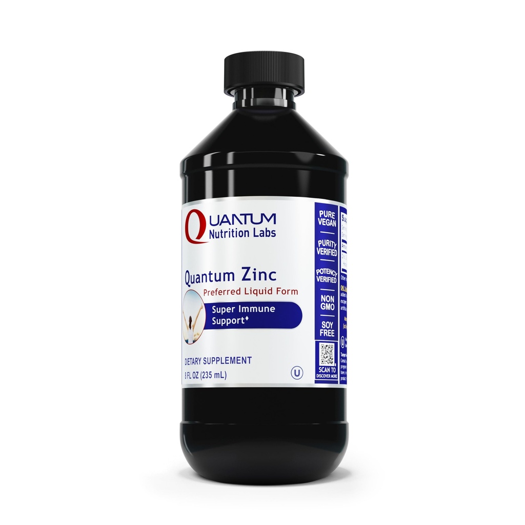 Nutritie Quantum Labs Supliment de zinc lichid picături - zinc sulfat Tinctură pentru adulți, 25 mg pe servire, Funcția metabolică și suport imunitar - 8 Fl Oz flacon