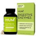 HUM Flatter Me Enzime digestive pentru femei și bărbați, Digestive Health Blooting Supliment cu ghimbir și frunze de mentă, Acting rapid anti Bloat pastile Multizyme pentru deblarea, Vegan, 60 capsule