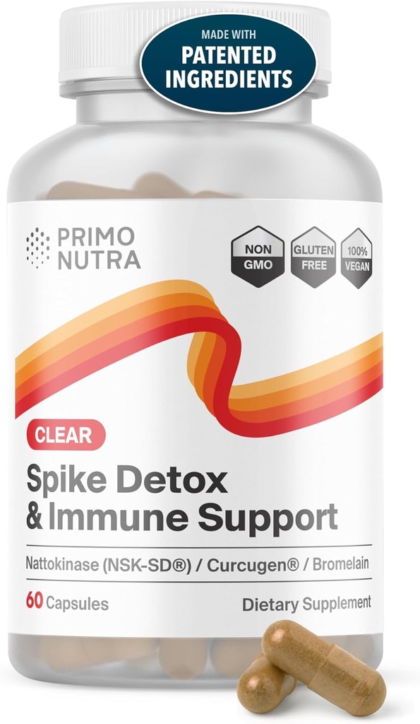Spike Detox Supliment cu Nattokinaza Branded (NSK-SD), Bromelain, Branded Curcumin 500mg (Curcugen), și hidrogen molecular - Pottent Proteine străine Cleanse