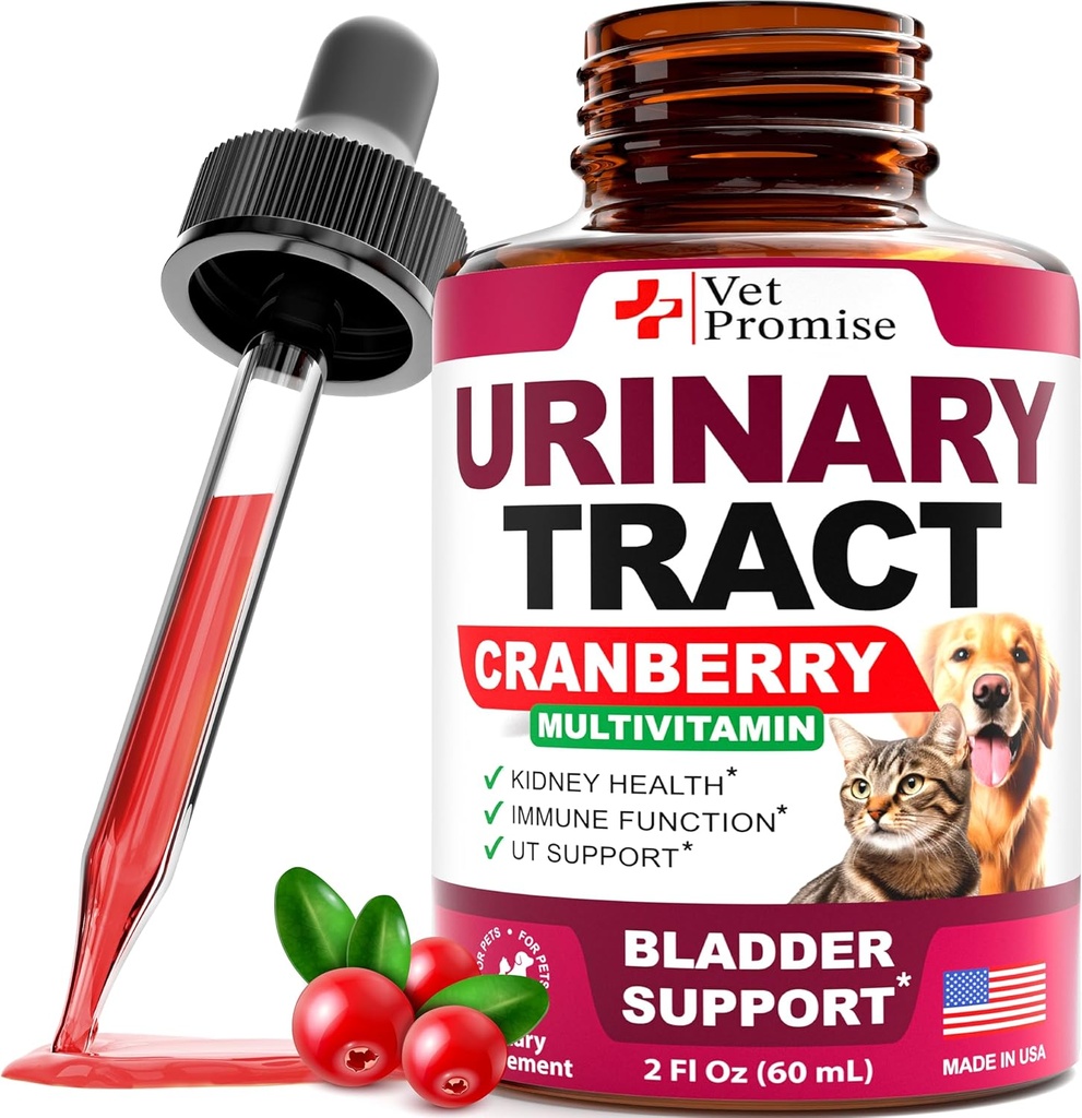 Cat & Dog Tratamentul UTI - Tratamente de infectie a tractului urinar cu cranberry - Dog & Cat UTI Medicina - Suport avansat de rinichi si vezica urinara Multivitamine - Suplimentul de sanatate renala Vitamine - Made in USA