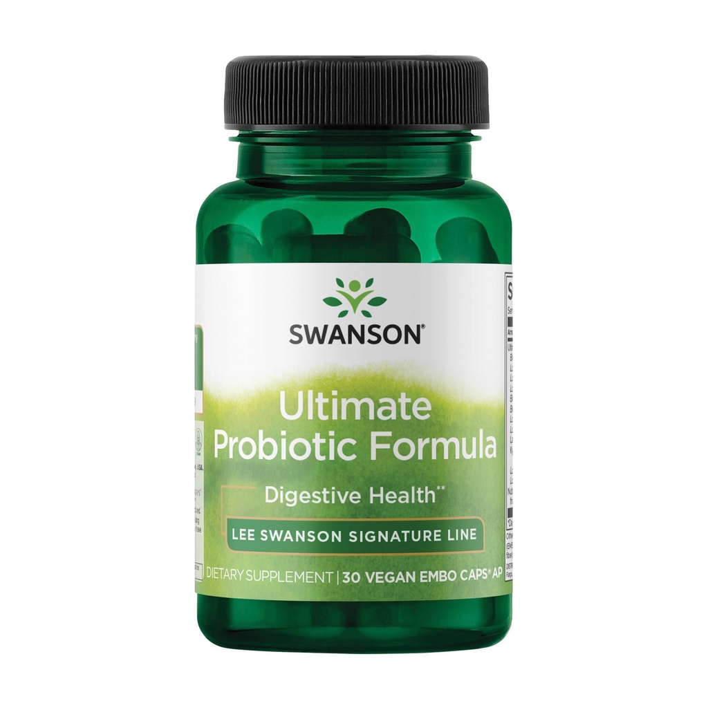 Swanson Ultimate Probiotic Formula Digestive Health Immune System Support 66 Miliarde CFU Prebiotic NutraFlora scFOS 30 DRcaps Veggie Capsule (Caps)