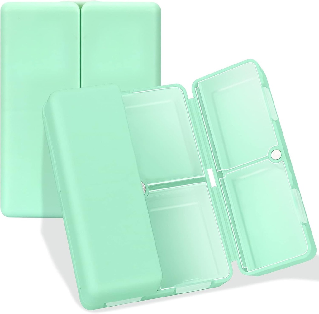 FYY Daily Pill Organizator, 7 Compartimente Portable Pilula Case Travel Pill Organizator, [Folding Design] Pilulă cutie pentru Purse Pocket pentru a deține vitamine, Cod Ulei de ficat, Suplimente și medicamente-verde