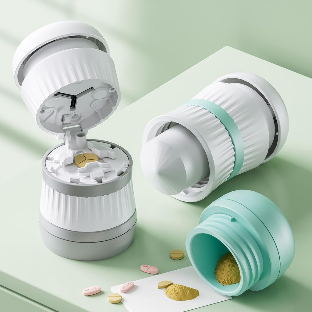 Pilula Cutter - Pilula Splitter cu lama din otel inoxidabil pentru tăierea pastile mici sau pastile mari într-o treime, Pilula Cutter 1/3, potrivit pentru tăiere vitamine, tablete (1-3 gri)