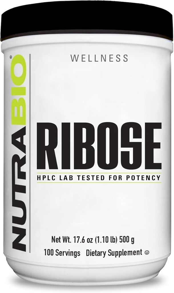 NutraBio Ribose Supliment pentru o inimă sănătoasă și energie Boost- D-Ribose pulbere Supliment - 500g